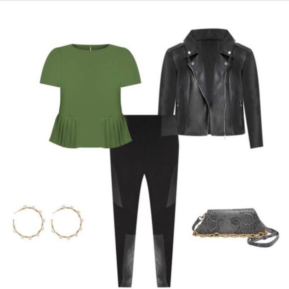 NEW Eloquii Blavk Faux Leather Miracle Flawless Legging, 4X - Picture 6 of 7